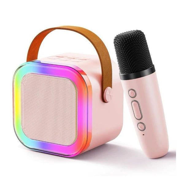 Portable Bluetooth Speaker with Microphone and LED Lights